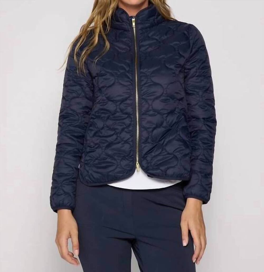 NEW G LIFESTYLE 2-way zipper puffer jacket in true navy